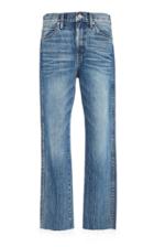 Slvrlake Denim Hero Cropped Raw Hem Mid-rise Straight-leg Jeans