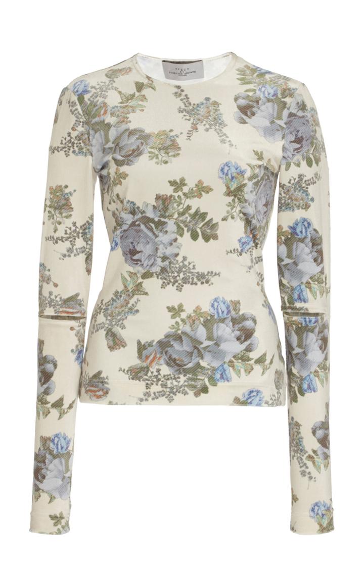 Preen By Thornton Bregazzi Kamala Spliced Floral-print Jersey Top