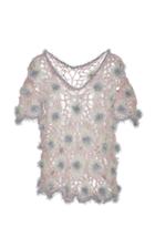 Ryan Lo Glitter Hand Crochet-knit Top