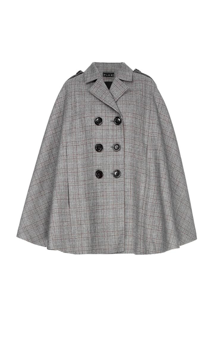 Flow The Label Plaid Wool Cape