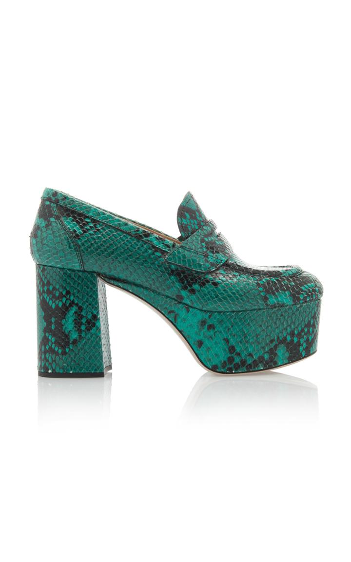 Miu Miu Snake-effect Platform Loafers