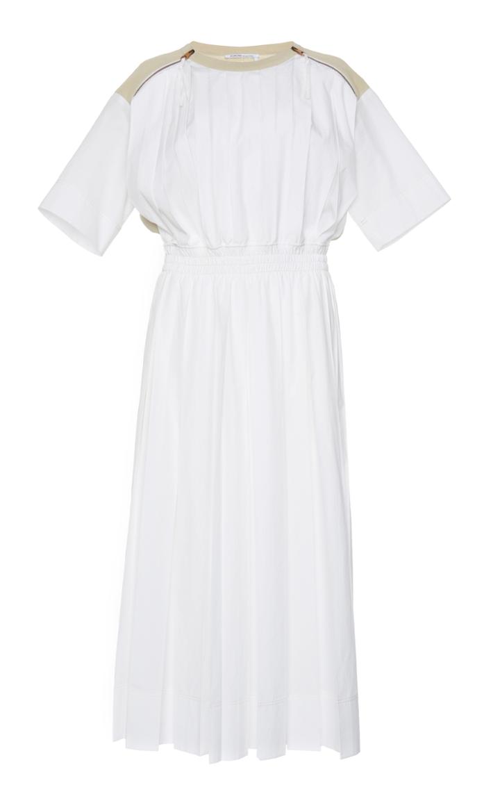Agnona Popeline Dress With Knit Back