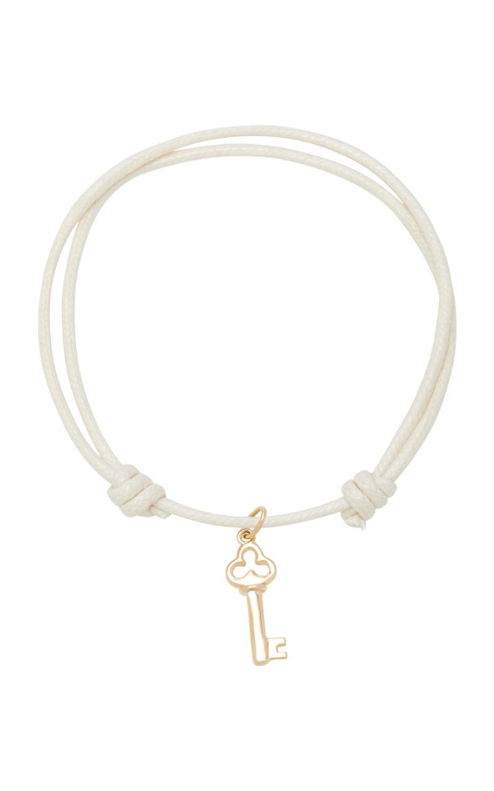 With Love Darling Key To My Heart 18k Gold Cord Bracelet
