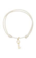 With Love Darling Key To My Heart 18k Gold Cord Bracelet