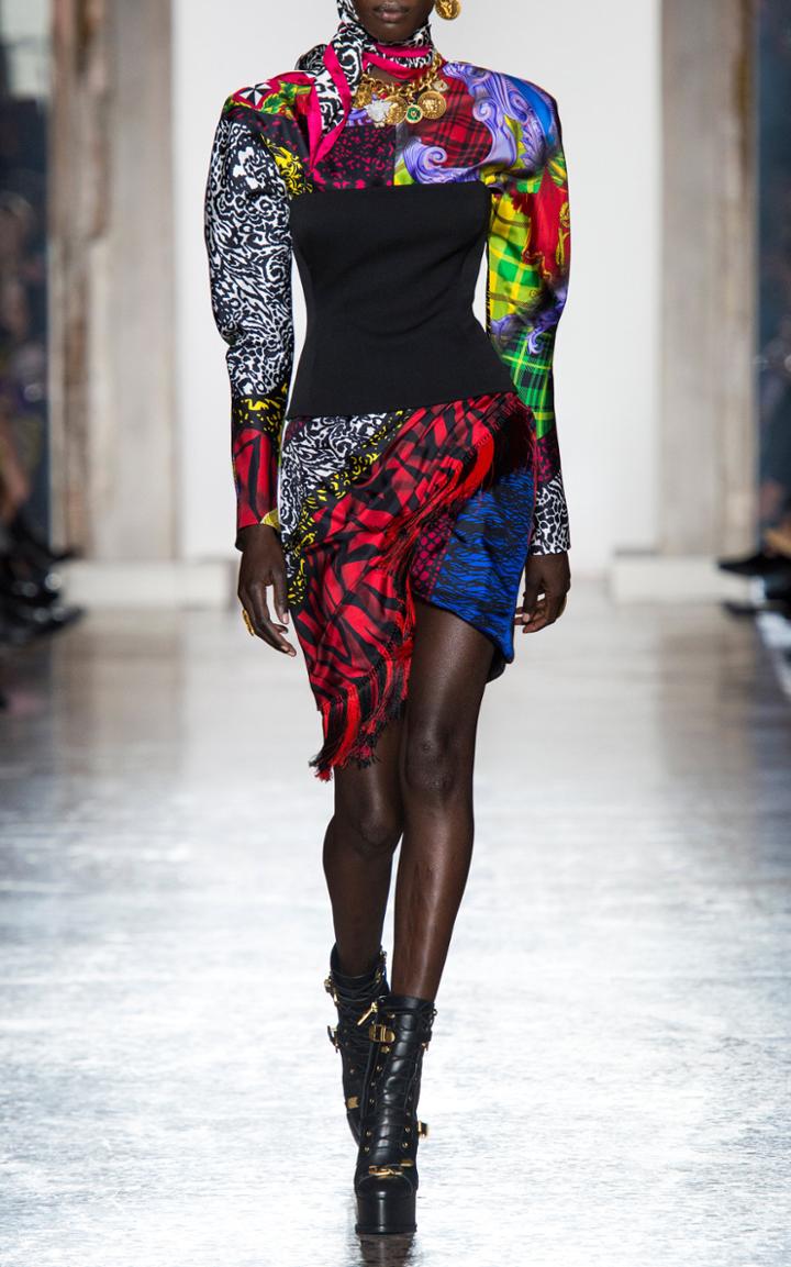 Versace Printed Silk Twill Mini Dress