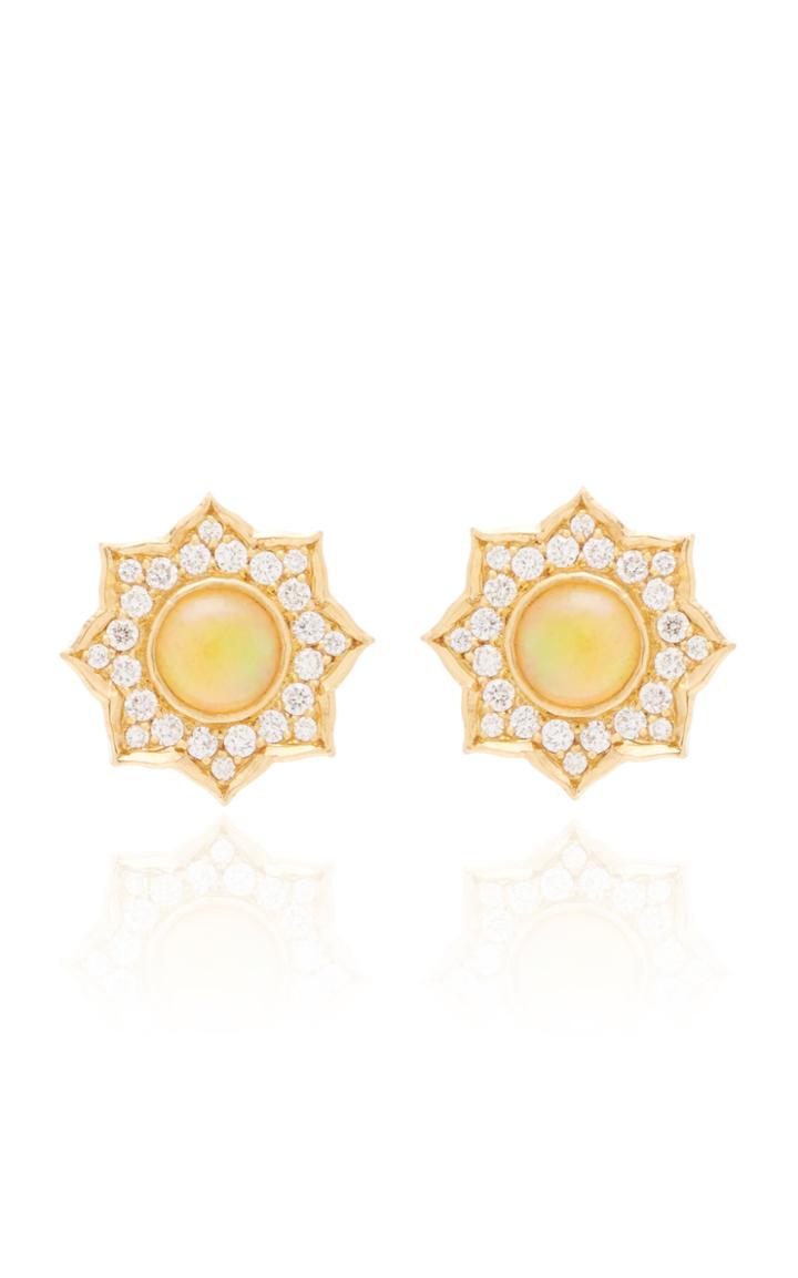 Moda Operandi Arman Sarkisyan 22k Gold And Opal Flower Studs