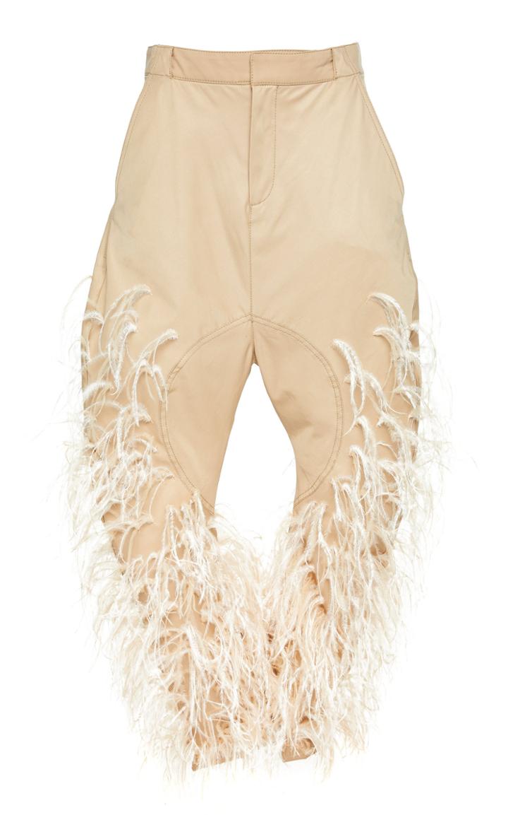 Prabal Gurung Terai Dropped Seat Cotton Feather Pants