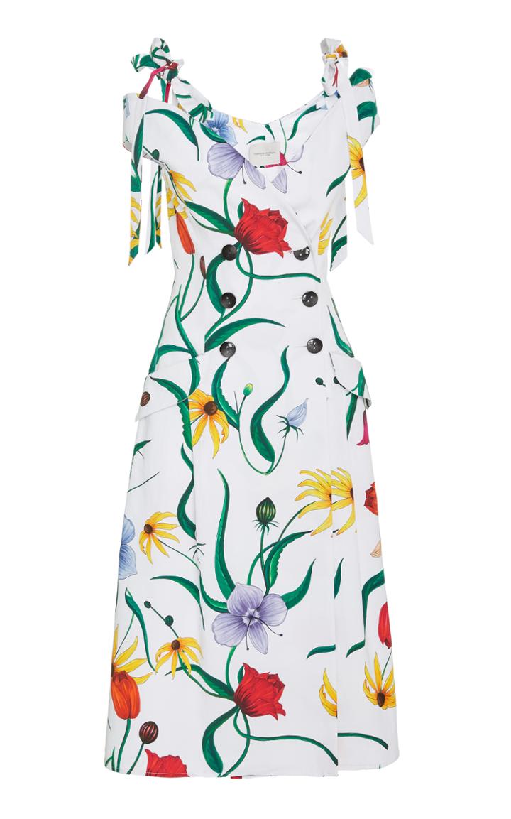 Carolina Herrera Off Shoulder Trench Dress