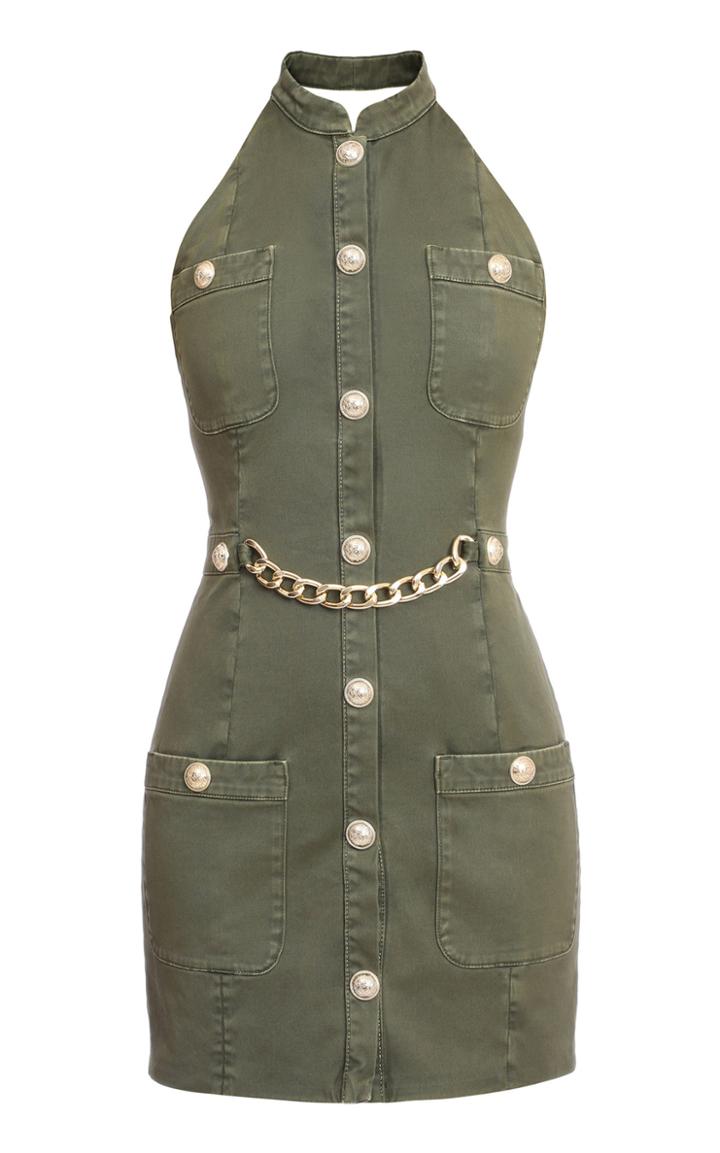 Balmain Chainlink Stretch Cotton Sleeveless Dress