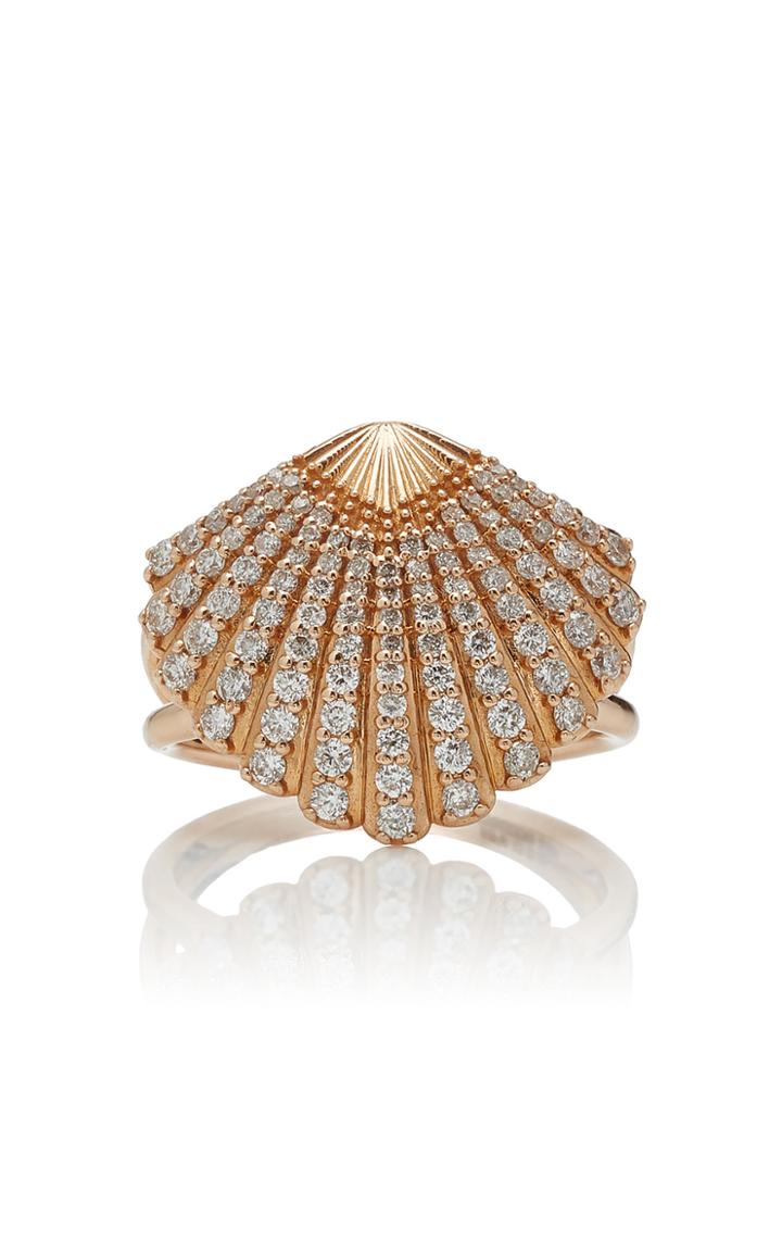 Bee Goddess Oyster 14k Gold Diamond Ring