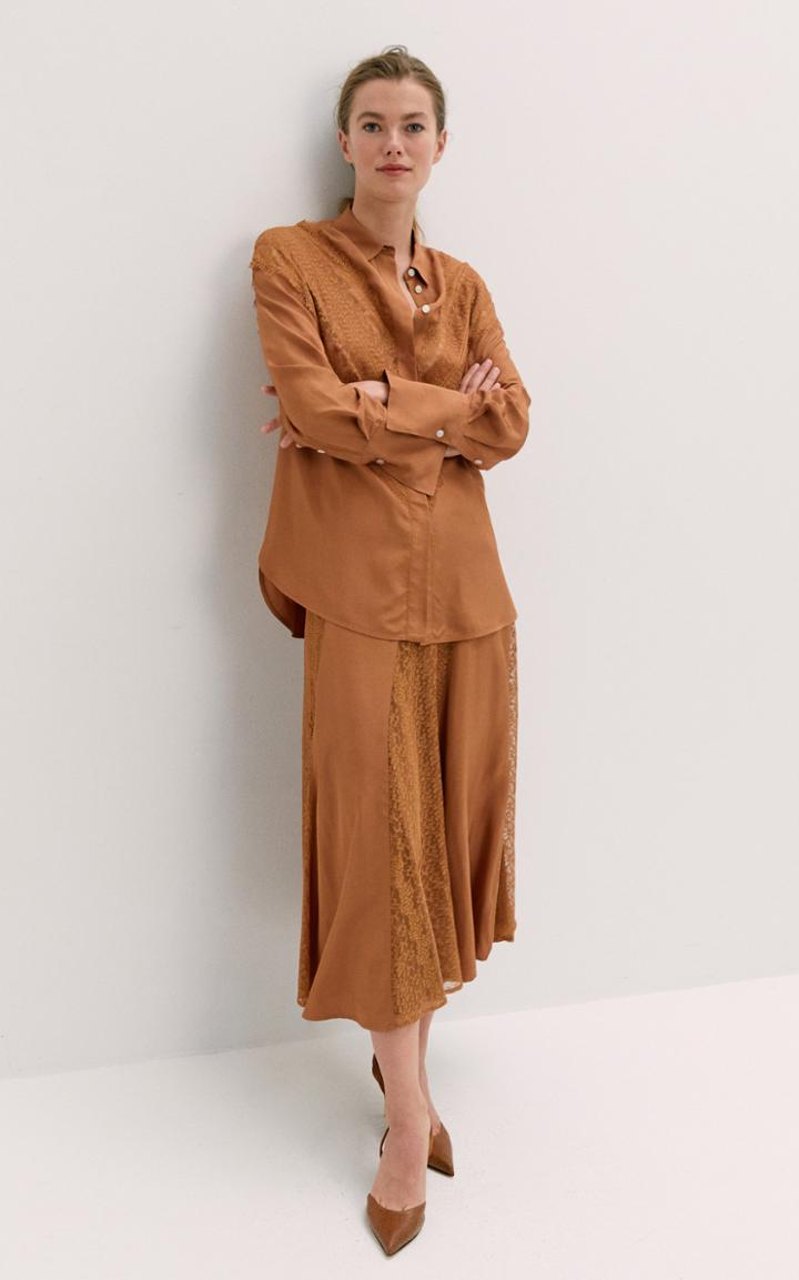 Moda Operandi By Malene Birger Lueta Lace-trimmed Viscose Top