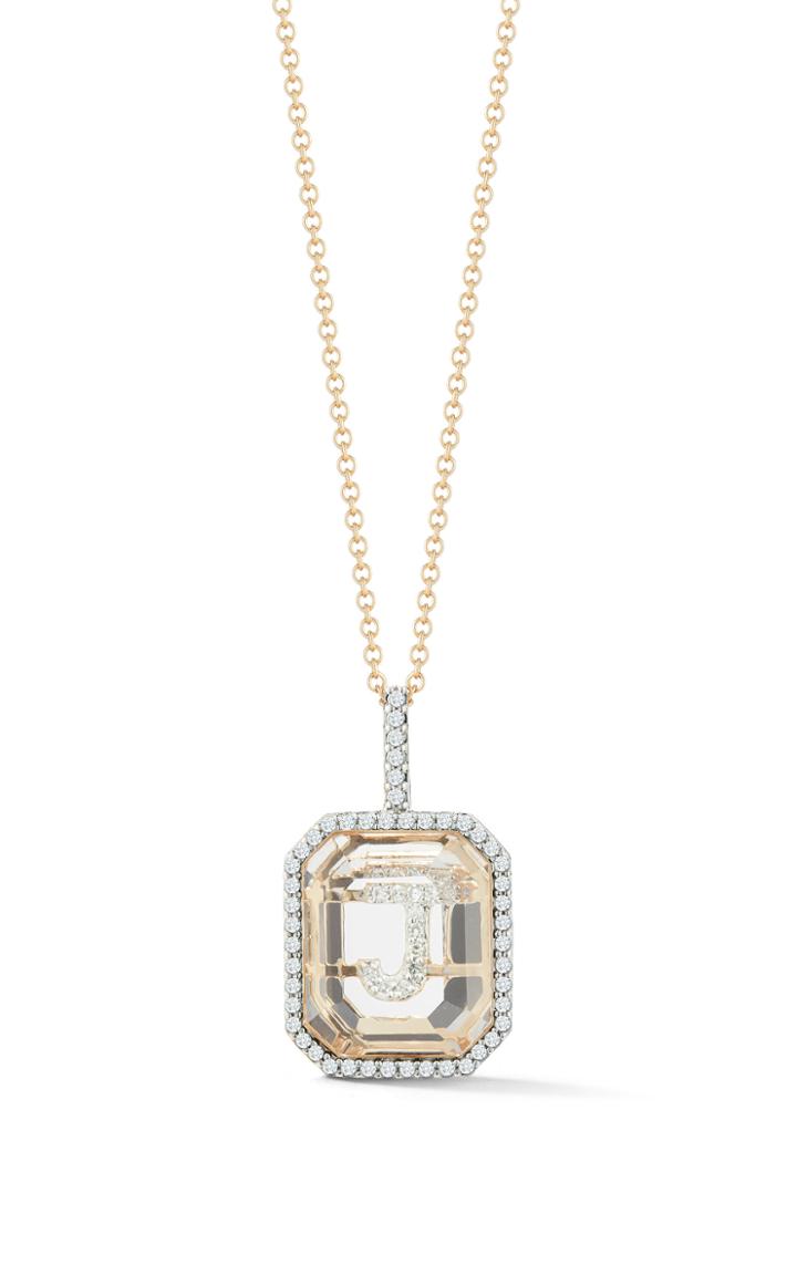 Moda Operandi Mateo 14k Gold Diamond Frame Secret Diamond Initial Pendant