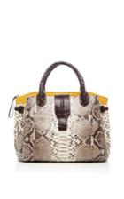 Nancy Gonzalez Natural Python Top Handle Bag