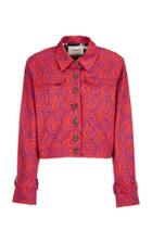 La Doublej Boxy Printed Cotton Blend Jacket