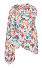 Jw Anderson Floral-print Cold-shoulder Cotton Top