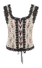 Anna Sui Jacquard Lace Up Vest