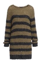Balmain Metallic Striped Cotton-blend Sweater Dress