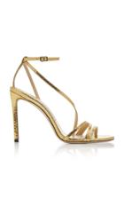 Jimmy Choo Tesca Snake-effect Metallic Leather Sandals