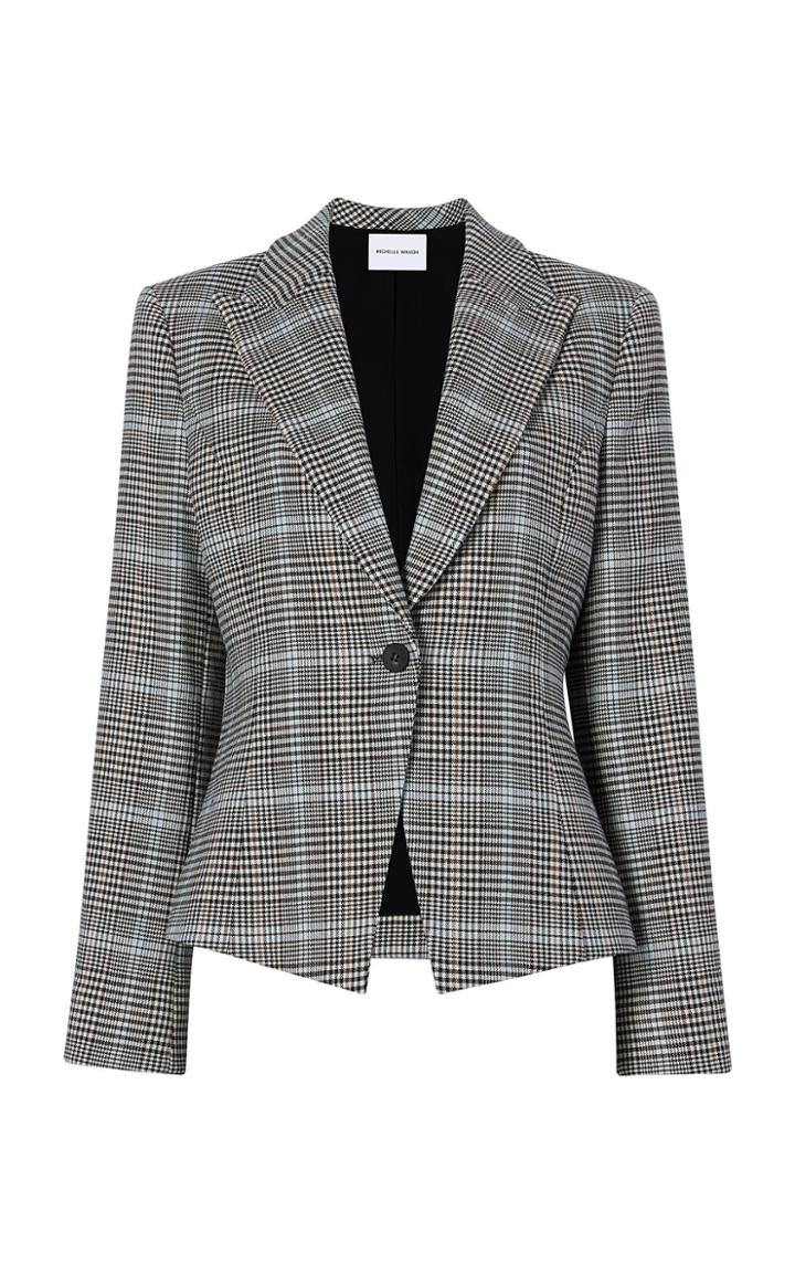 Michelle Waugh Heather Plaid Tweed Blazer