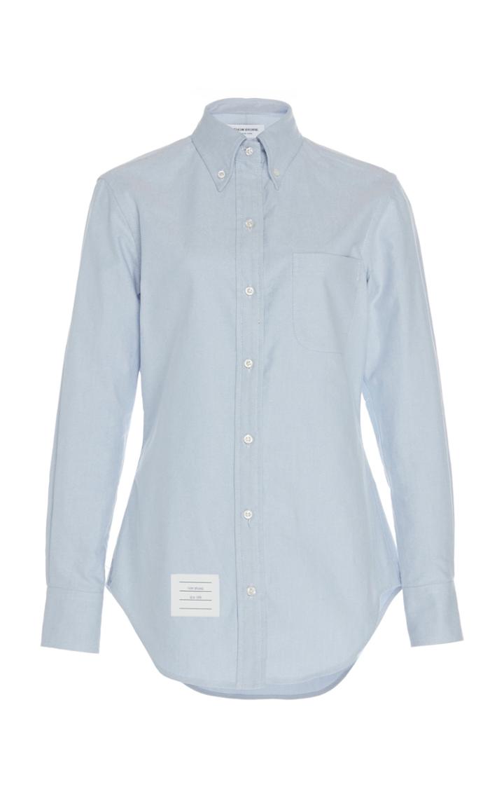 Thom Browne Point Collar Cotton Oxford Button-down Shirt