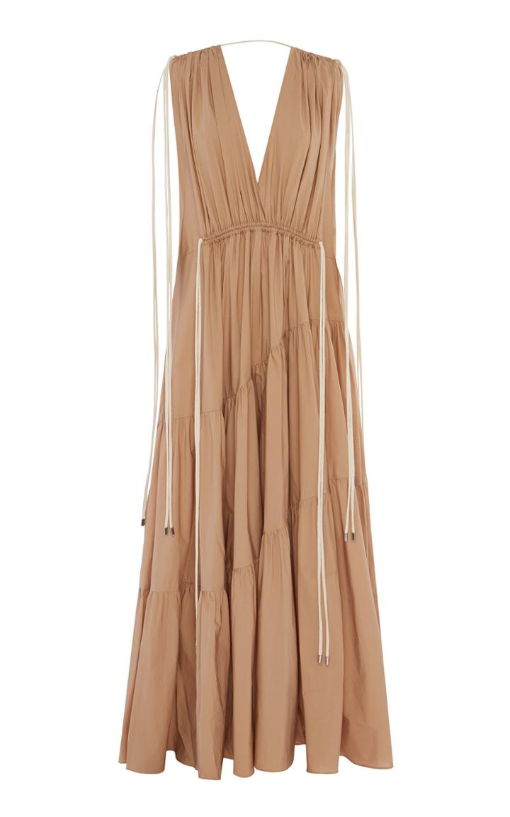 Lee Mathews Elenor V Neck Tiered Dress Size: 0