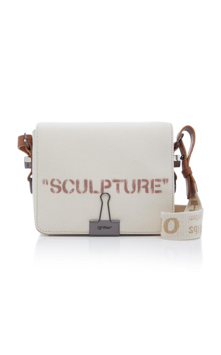 Off-white C/o Virgil Abloh Sculpture Leather-trimmed Printed Canvas Shoulder Bag