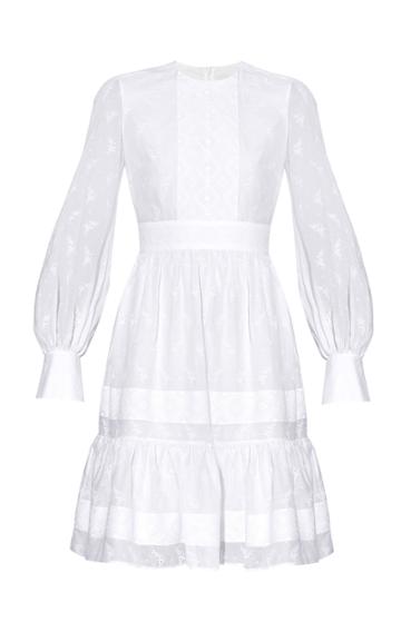 Moda Operandi Erdem Suzette Long-sleeved Cotton-blend Dress