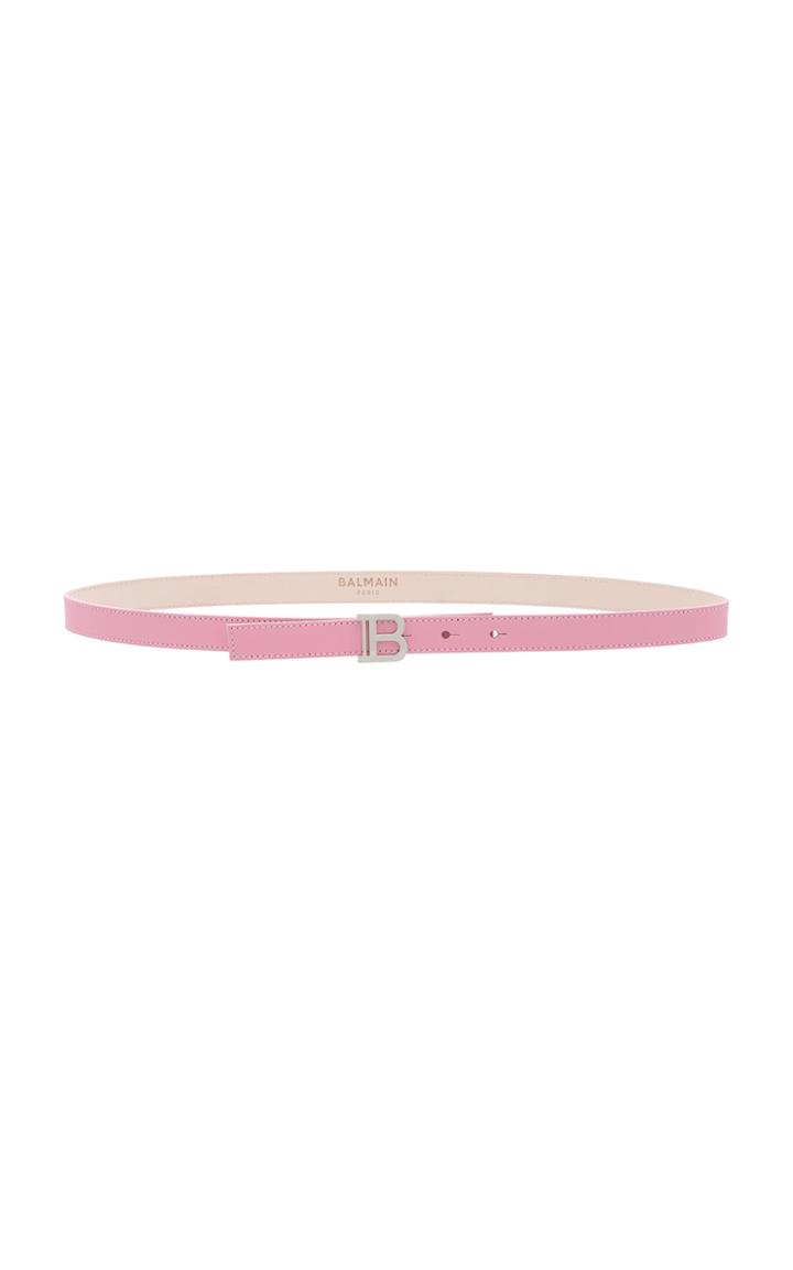 Moda Operandi Balmain Signature Leather Skinny B-belt Size: 70 Cm