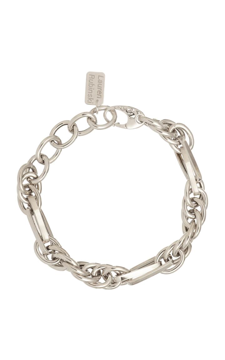 Moda Operandi Lauren Rubinski 14k White Gold Small Lucky Gold Links Bracelet