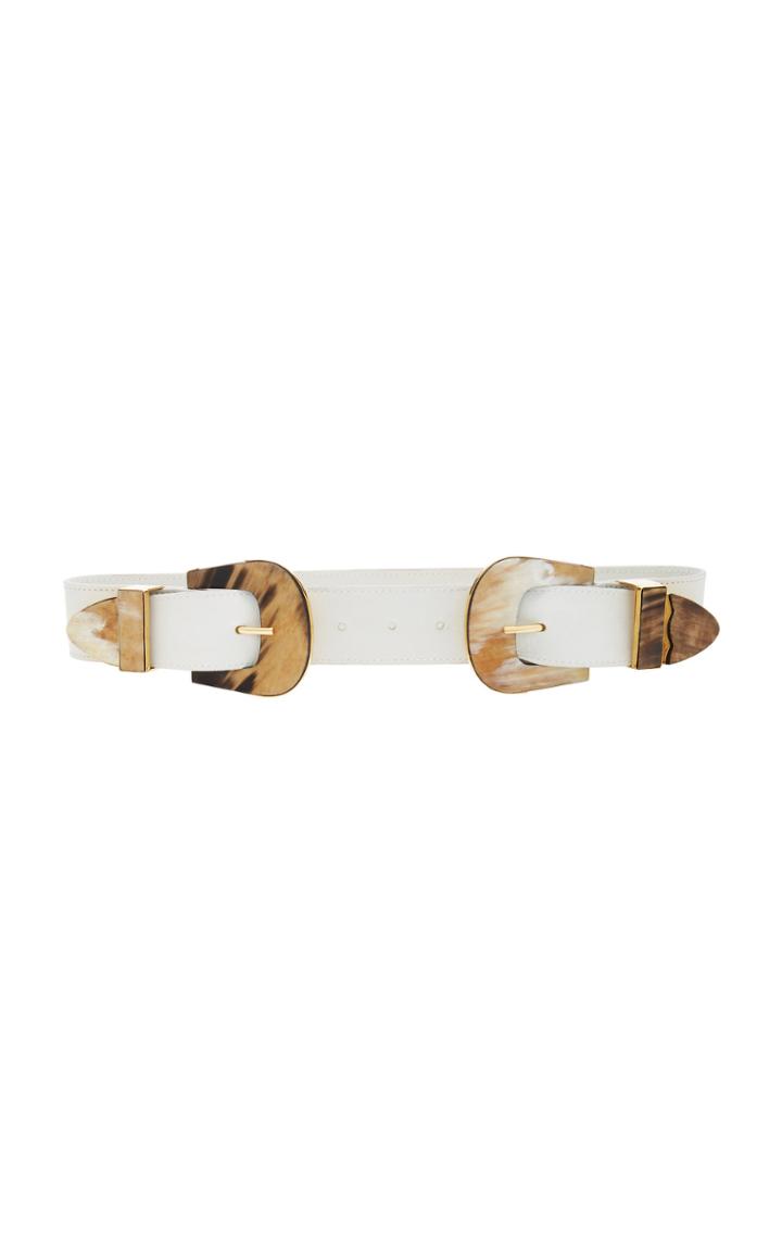 Johanna Ortiz Narrow Western Double-buckle Leather Belt