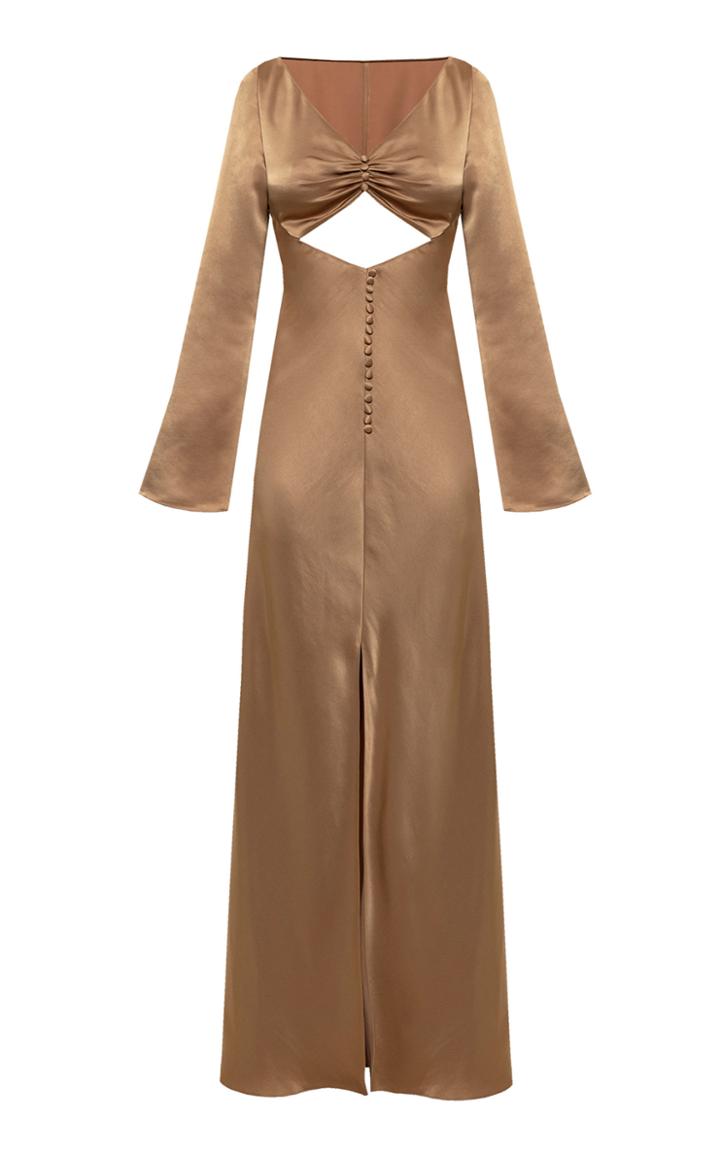 Moda Operandi Anna October Athen Button-detailed Satin Cutout Dress Size: S