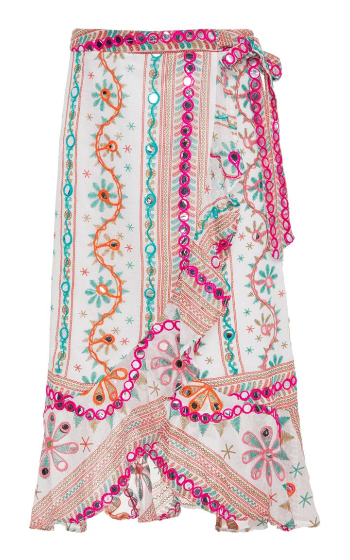 Juliet Dunn Frilled Midi Wrap Skirt