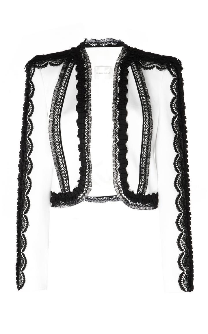 Zuhair Murad Diosa Embroidered Lace-moire Jacket
