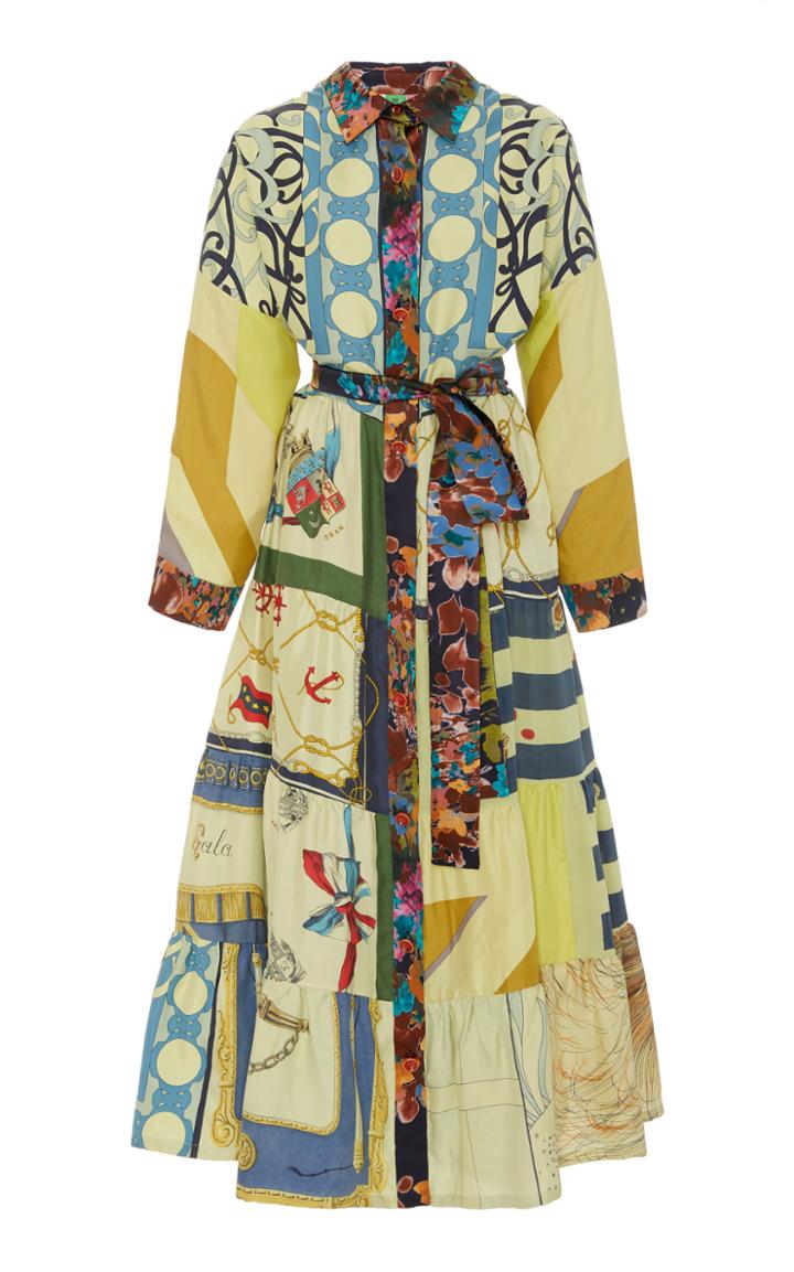 Moda Operandi Rianna + Nina Exclusive One Of A Kind Patchwork Volant Shirt Dress