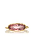 Margery Hirschey Pink Tourmaline Elongated Oval Ring