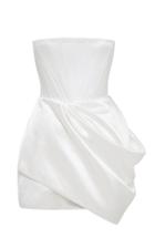 Moda Operandi Alex Perry Jule Drape-detailed Cotton-silk Strapless Mini Dress