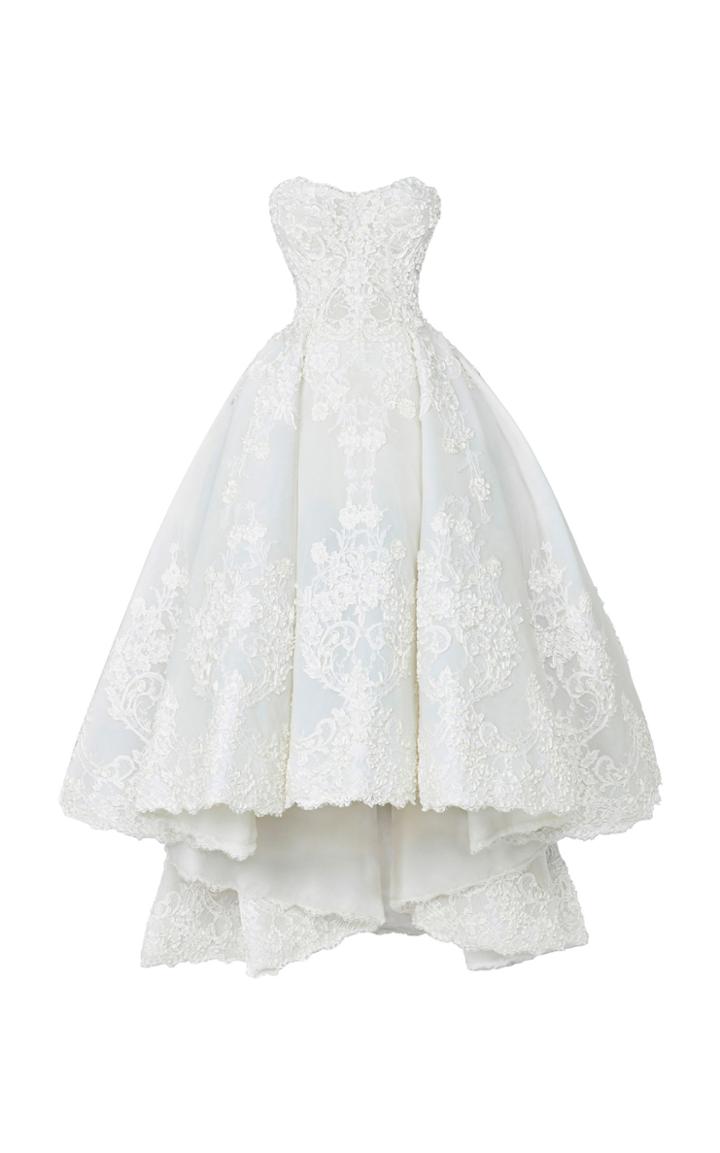 Maison Yeya Isabella Strapless Lace Gown
