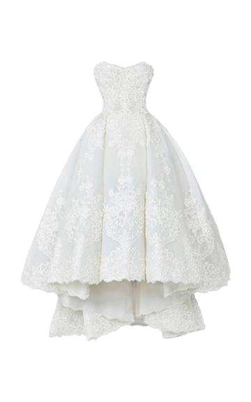 Maison Yeya Isabella Strapless Lace Gown