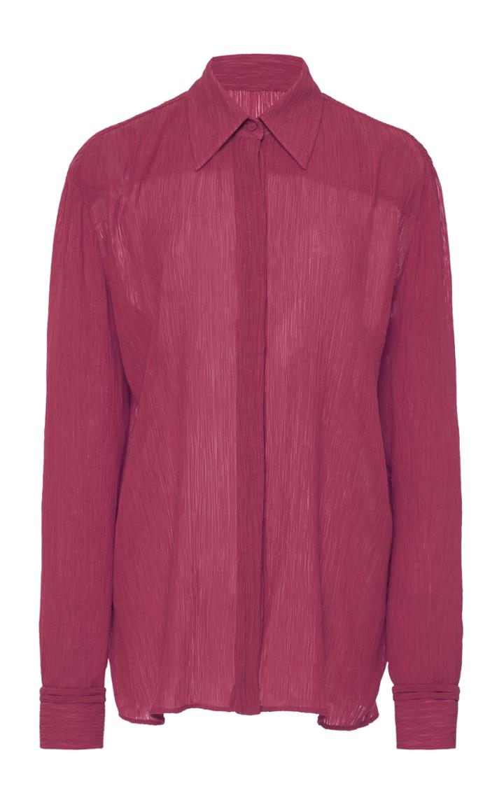 Moda Operandi Gabriela Hearst Cruz Button-down Cotton-silk Blend Top Size: 38