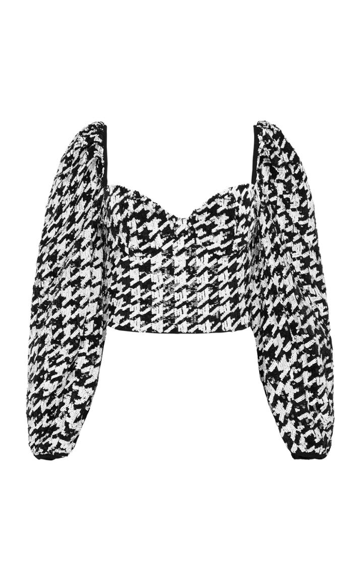 Rachel Gilbert Emory Herringbone-patterned Crepe Top