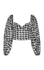 Rachel Gilbert Emory Herringbone-patterned Crepe Top