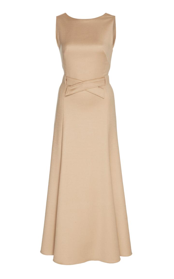 Noon By Noor Del Rey Cross-front Twill Midi Dress