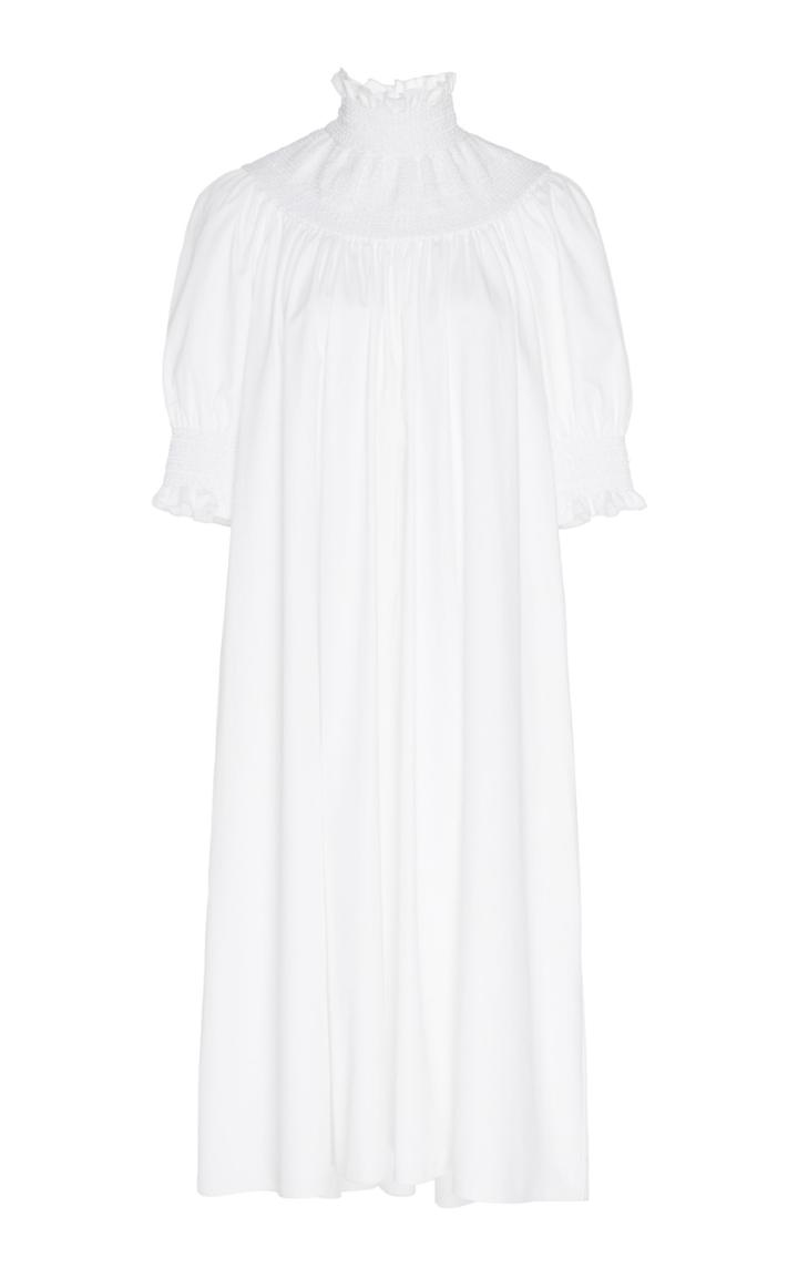 Moda Operandi Adam Lippes Short Sleeve Cotton Smocked Dress Size: Xs