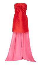 Reem Acra Strapless Silk Mini Dress