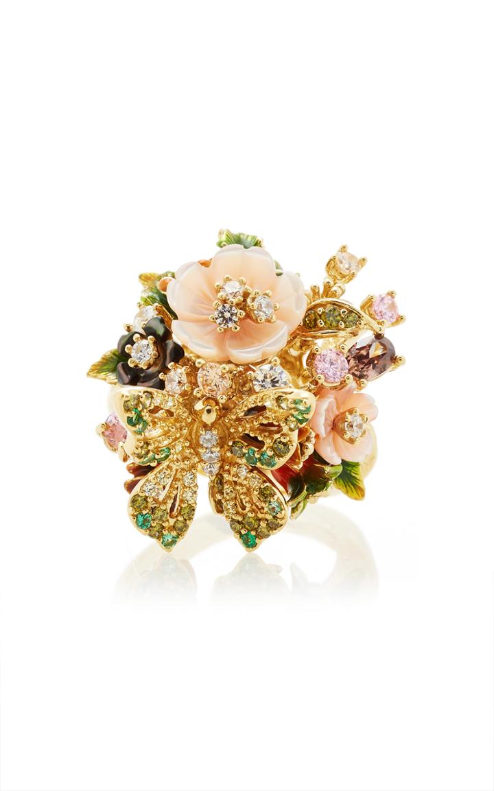 Anabela Chan M'o Exclusive: Yellow Butterfly Bouquet Ring