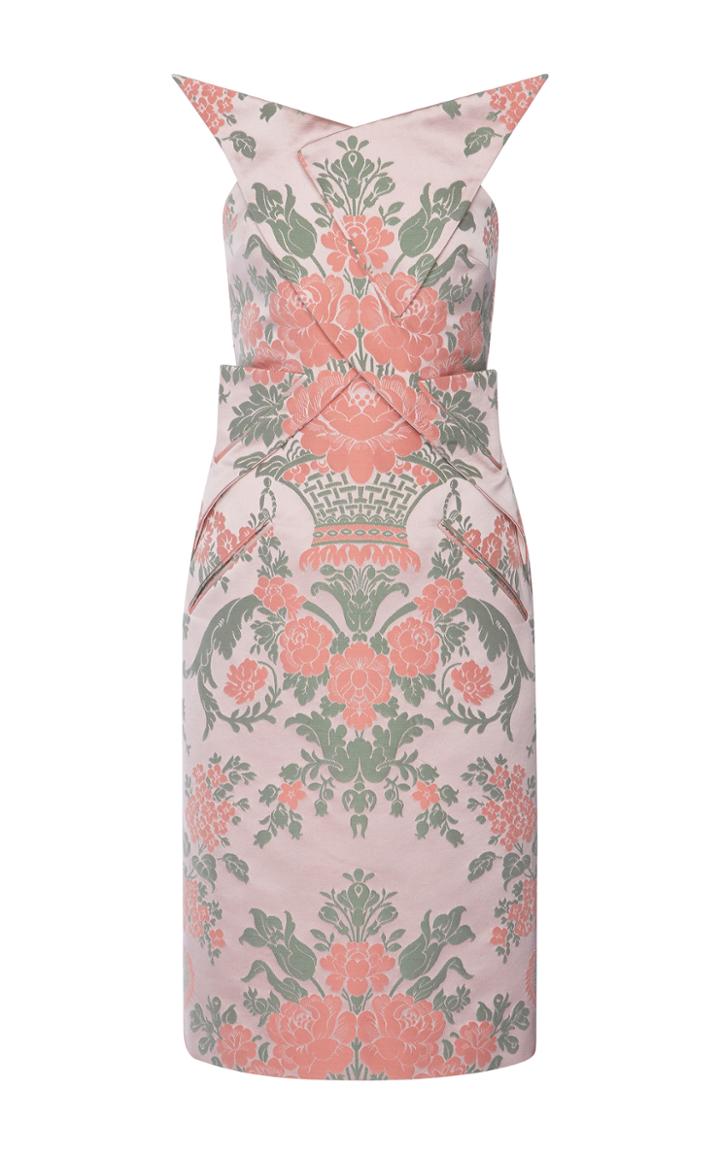 Christopher Kane Midi Openings Silk Jacquard Dress
