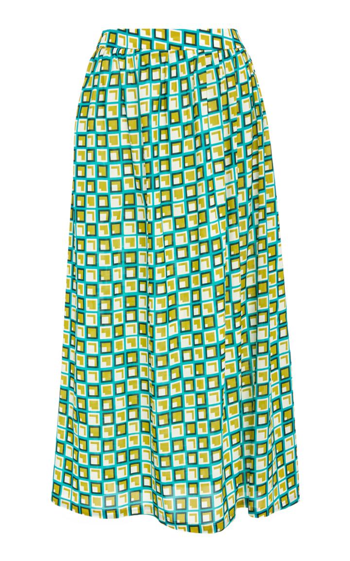Laura Urbinati Geometric Silk Skirt
