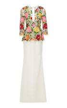 Naeem Khan Embroidered Peplum Gown