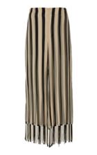 Monse Striped Silk Chiffon Fringe Culotte
