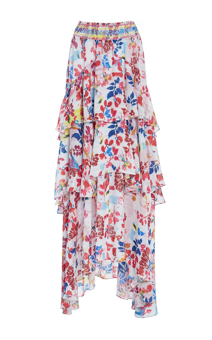 Tanya Taylor Textured Floral Mariana Skirt